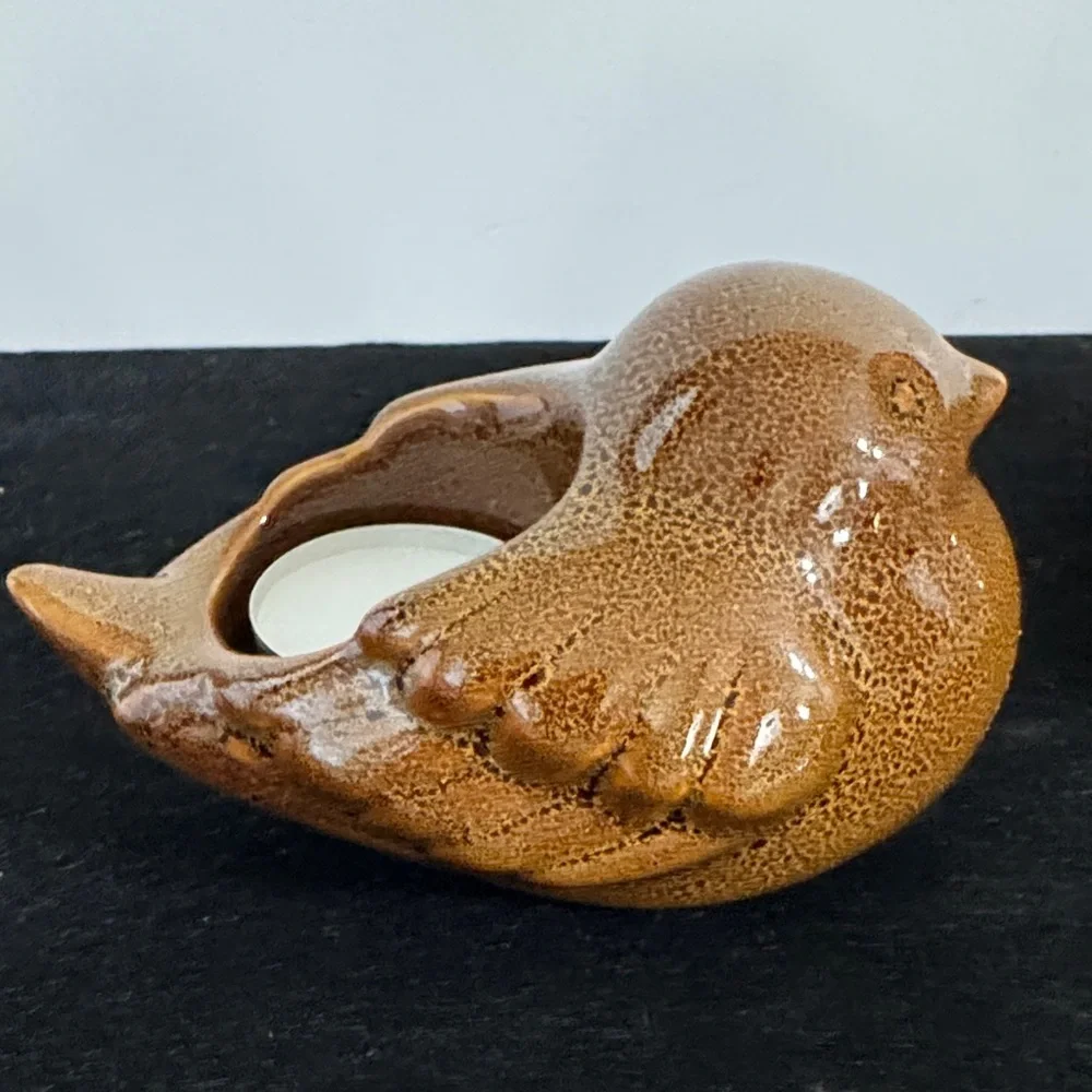 Vintage PartyLite Ceramic WoodlandBird Votive Candle Holder Pair (retired model) - Picture 3 of 11